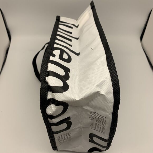 Lululemon Reusable Shopping Gift Bag Yoga‎ Logo Small Tote Lot 3 Black Red white - Picture 3 of 7